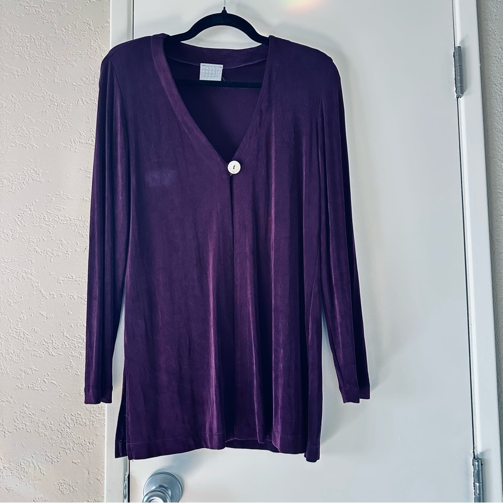 Vintage Rabbit Rabbit Rabbit Open Cardigan, 2P, Deep Purple, Y2K